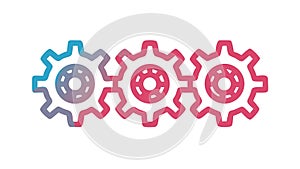Colorful Interlocking Gears Abstract System, vector design Generative AI