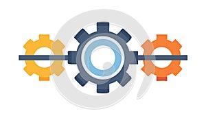 Colorful Interlocking Gears Industry Process Icon, vector design Generative AI