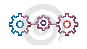 Colorful Interlocking Gears Mechanical System Vector Generative AI