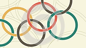 Colorful Interlocking Geometric Rings Background, vector design Generative AI