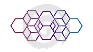 Colorful Interlocking Hexagon Structure Vector, vector design Generative AI