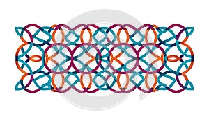 Colorful Interlocking Oval Pattern Border, vector design Generative AI