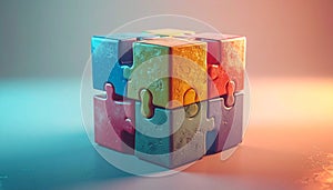 Colorful Interlocking Puzzle Cube Blocks