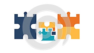 Colorful Interlocking Puzzle Pieces, Teamwork & Solution Vector, vector design Generative AI