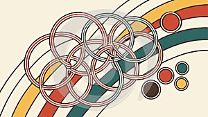 Colorful Interlocking Rings Abstract Pattern Design, vector design Generative AI