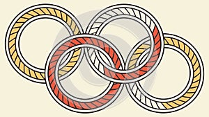 Colorful interlocking rings, symbolizing global unity and connection. vector design Generative AI