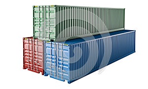 colorful intermodal shipping containers stacked