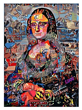 Colorful interpretation of The Mona Lisa by Leonardo da Vinci