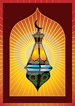 Colorful intricate arabic lantern