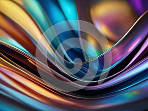 colorful iridescent flowing shapes glowing psychedelic reflections abstract background