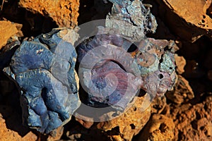 Colorful iron metal mineral texture surface macro