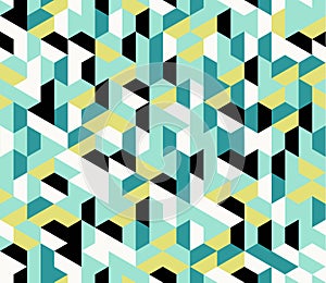 Colorful irregular vector abstract geometric seamless pattern with hexagons