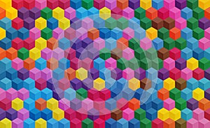 Colorful isometric background like mozaic