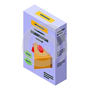 Isometric server rack vector illustration