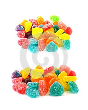 Colorful jelly candy isolated on white background