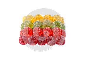 Colorful jelly sweets isolated on white background