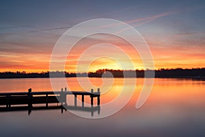 Colorful jetty sunrise