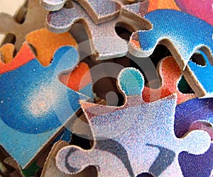 Colorful jigsaw puzzle pieces