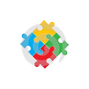 Colorful jigsaw puzzle pieces