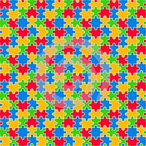 Colorful Jigsaw Seamless Pattern