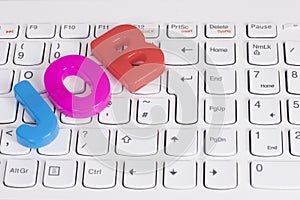 Colorful JOB letters on a computer keyboard