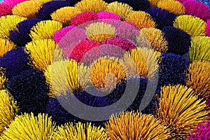 Colorful joss sticks