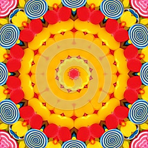 A colorful kaleidoscope with all the colors of the rainbow