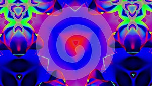 Colorful Kaleidoscopic Video Background Loop. Colorful kaleidoscopic patterns quickly change shape. Organic Low Poly