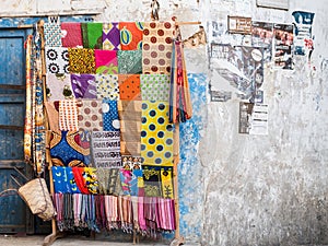 Colorful kangas and kitenges in Stone Town, Zanzibar