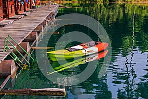 Colorful kayak for tourists