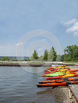 Colorful Kayaks at the River