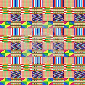 Colorful Kente Cloth Seamless Pattern