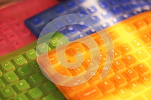 Colorful keyboards photo