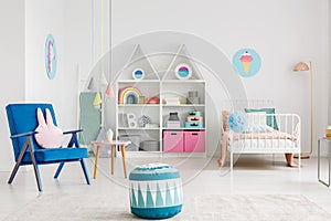 Colorful kid`s room interior