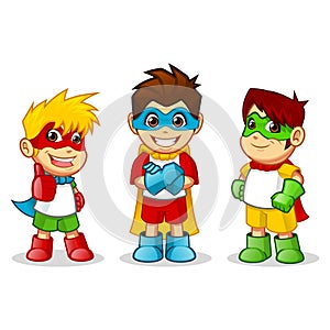 Colorful Kid Super Heroes