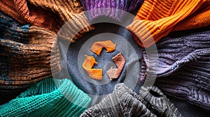 The Colorful Knitted Recycling.AI generated image photo