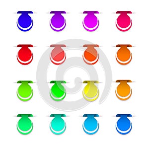Colorful labels for your design on white background. Pr