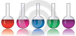 Colorful laboratory glassware