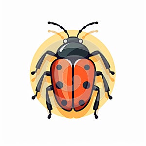 Colorful Ladybug Vector Icon In Circles - Detailed Character Design