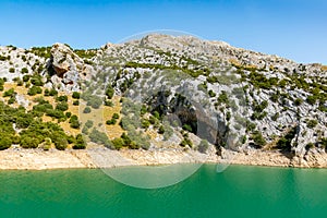 Colorful Lake Gorg Blau, Mallorca, Ballears. Colorful Lake Gorg Blau in Mallorca, Ballears