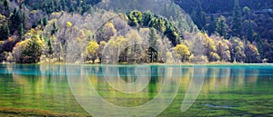 Colorful lake in Jiuzhaigou