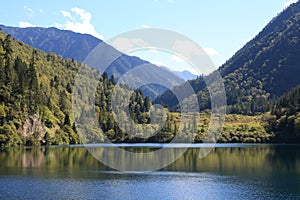 Colorful Lake in Jiuzhaigou National Park of Sichuan China