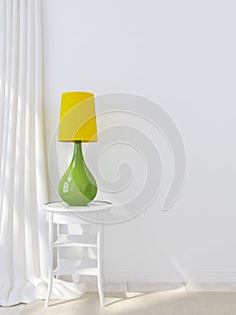 Colorful lamp and curtains