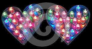 Colorful lamp font. Heart symbol