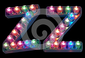 Colorful lamp font. Letter Z