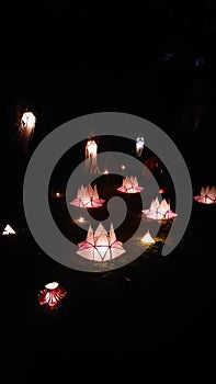 A colorful lamp powder that is always available for the Vesak festival in Sri Lanka