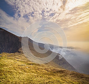 Colorful landscape of  Brandon Mount in spring