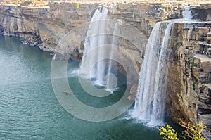 A colorful landscape of Chatrakote fall.The Chitrakote Falls is a natural waterfall