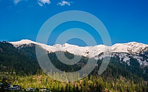 Colorful landscape with high Himalayan mountains