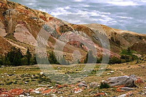 Colorful landscape of mountains in the Altai